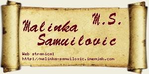 Malinka Samuilović vizit kartica